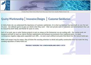 Aloha Pools website