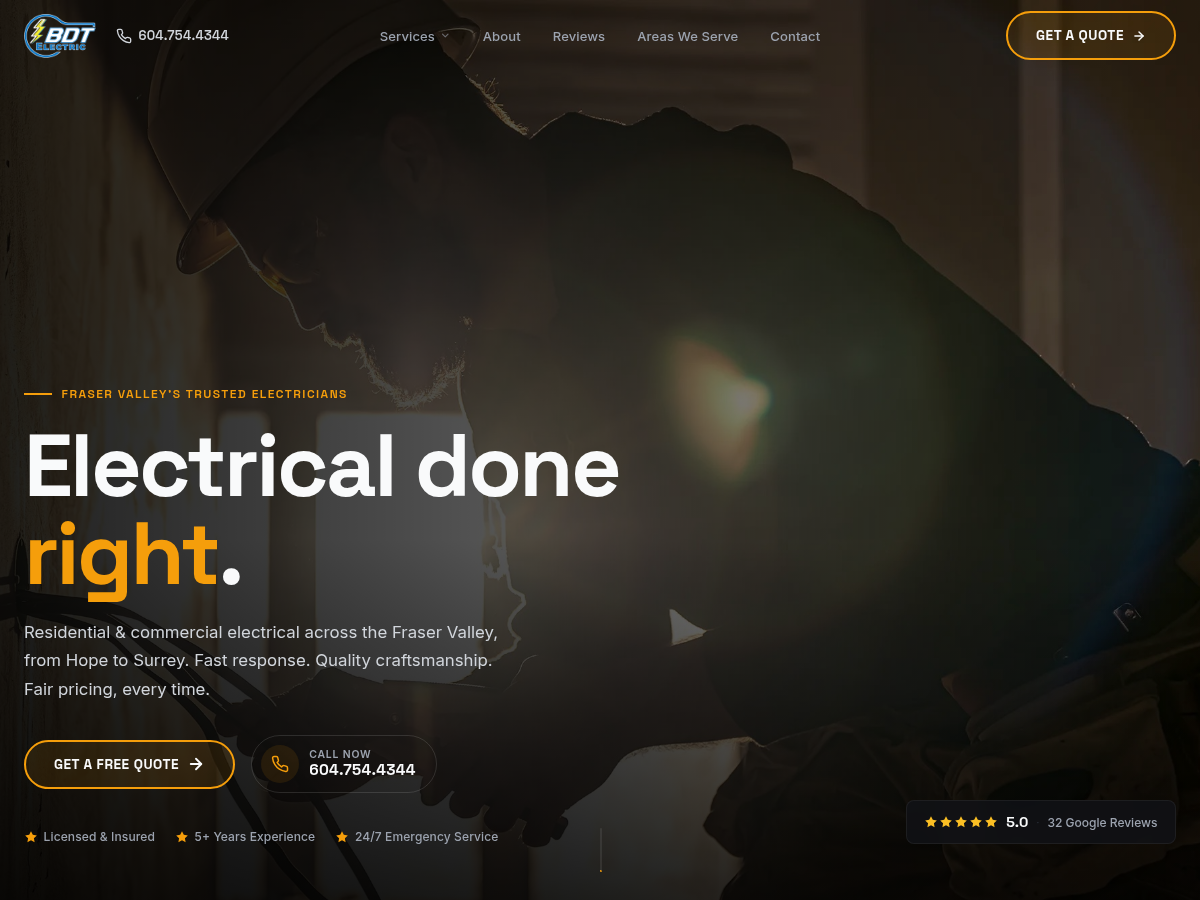 BDT Electric · Smart Home Automation website