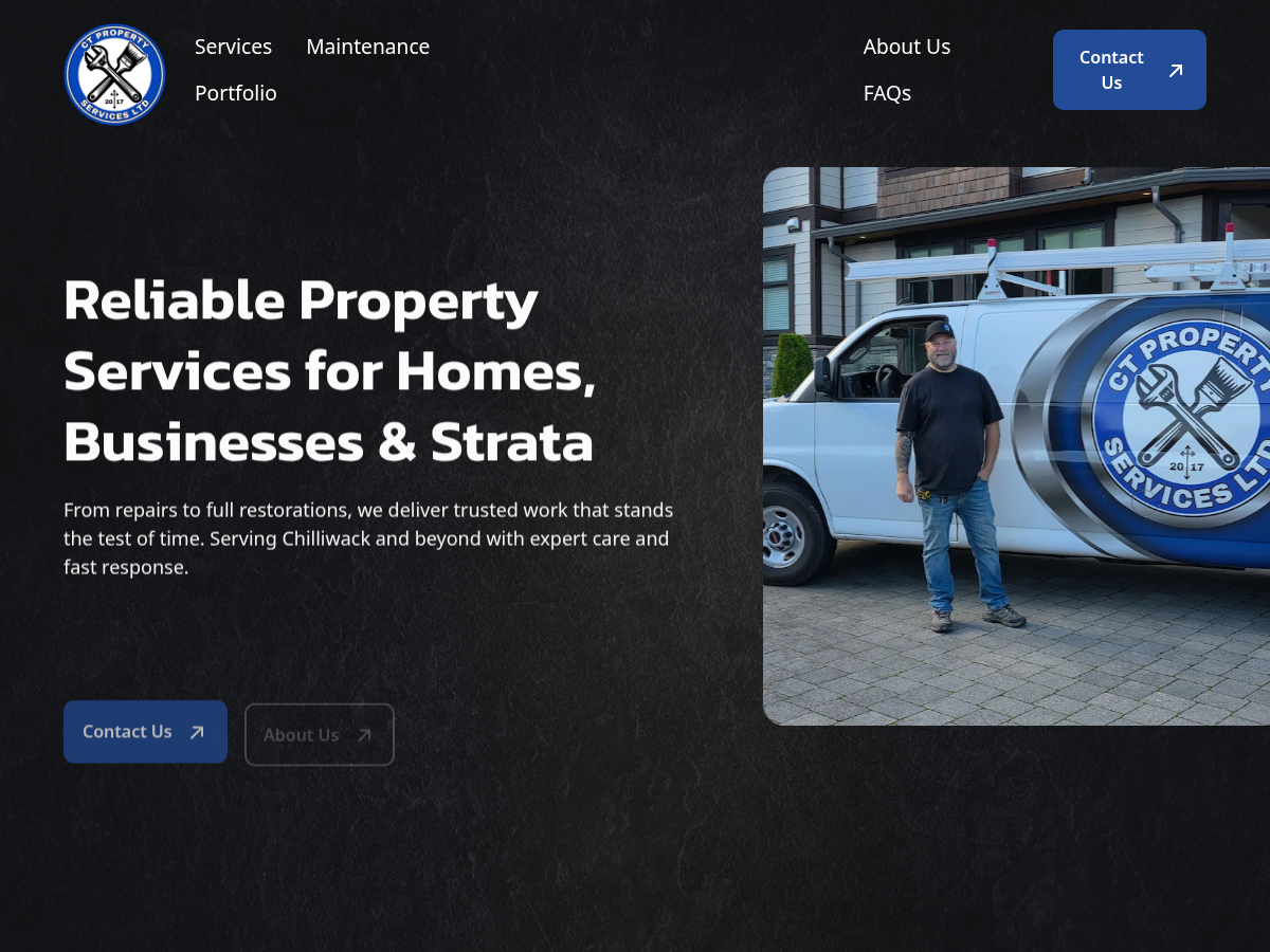 CT Property Services · Repairs & Restoration website