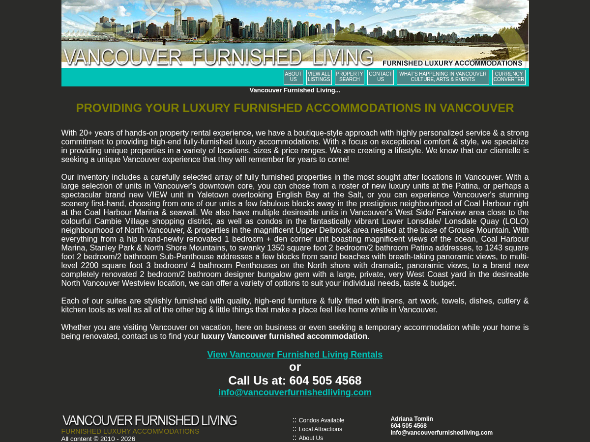 vancouverfurnishedliving.com website