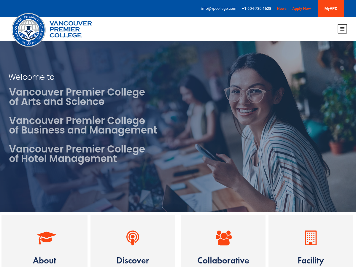 vpcollege.com website